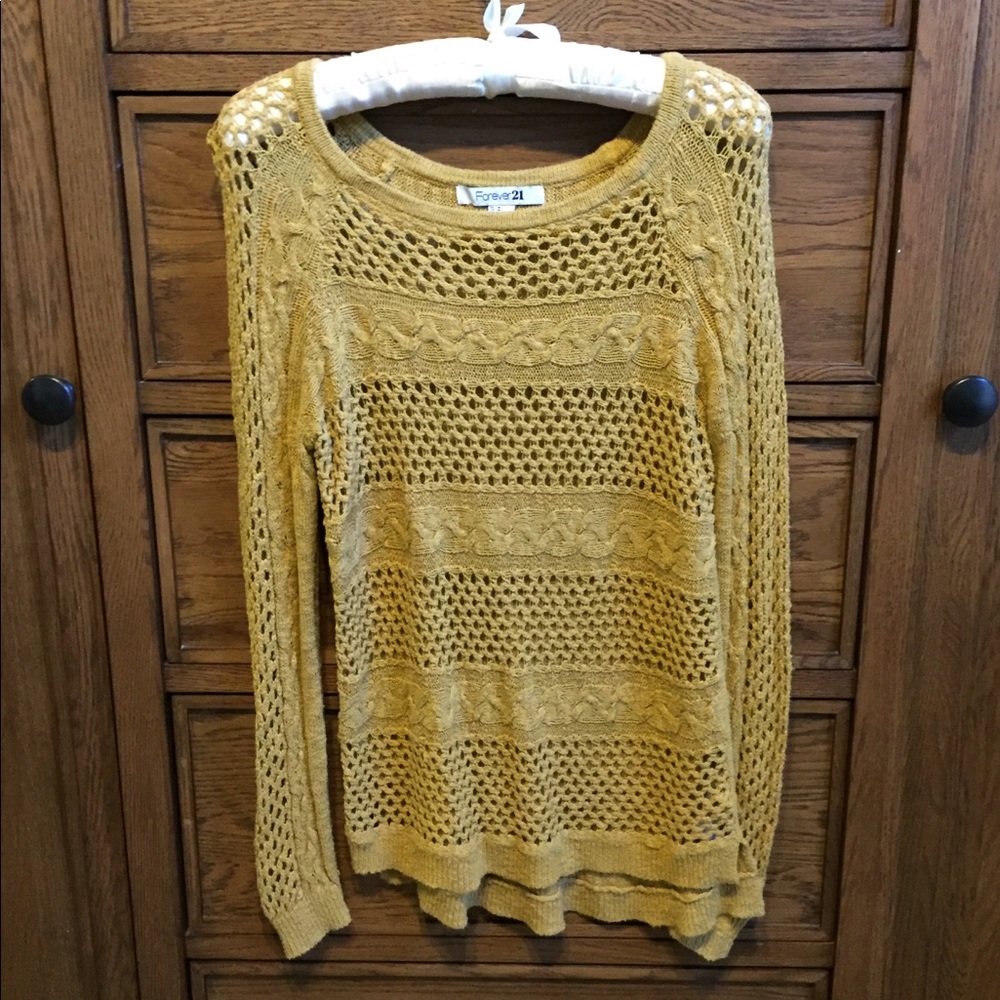 Girly Knit Mustard Yellow Sweater from Forever 21